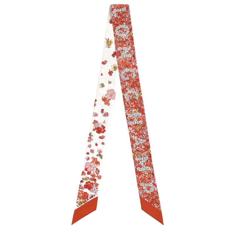 Frise Fleurie Headband , Coral - Silk  - View 1 of  2