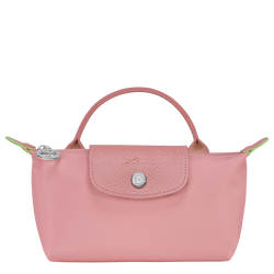 Le Pliage Green Pouch with handle , Petal Pink - Recycled canvas