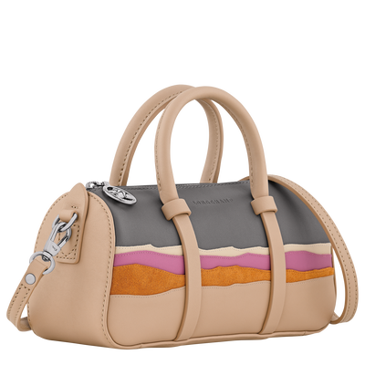 Caroline H&eacute;lain x Longchamp S Handbag , Beige - Leather