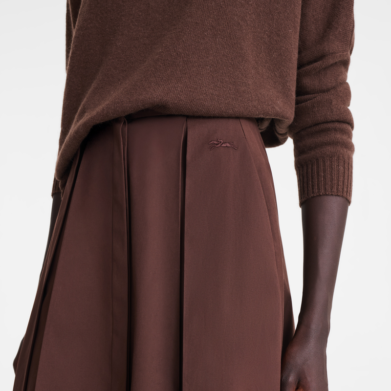 Midi skirt , Ebony - Cotton poplin  - View 5 of  5