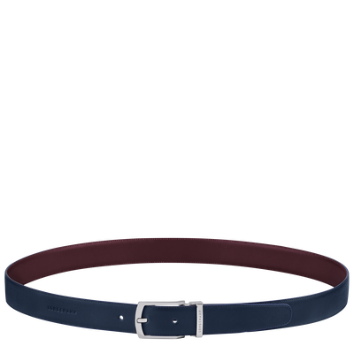 Delta Box Men's belt , Navy/Burgundy - Leather