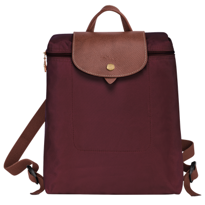 Le Pliage Original M Backpack , Burgundy - Recycled canvas