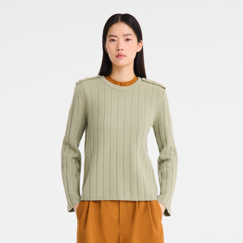 Sweater , Almond Green - Knit  - View 3 of  5