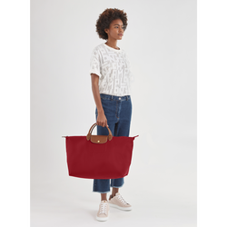 Le Pliage Original S Travel bag , Red - Recycled canvas