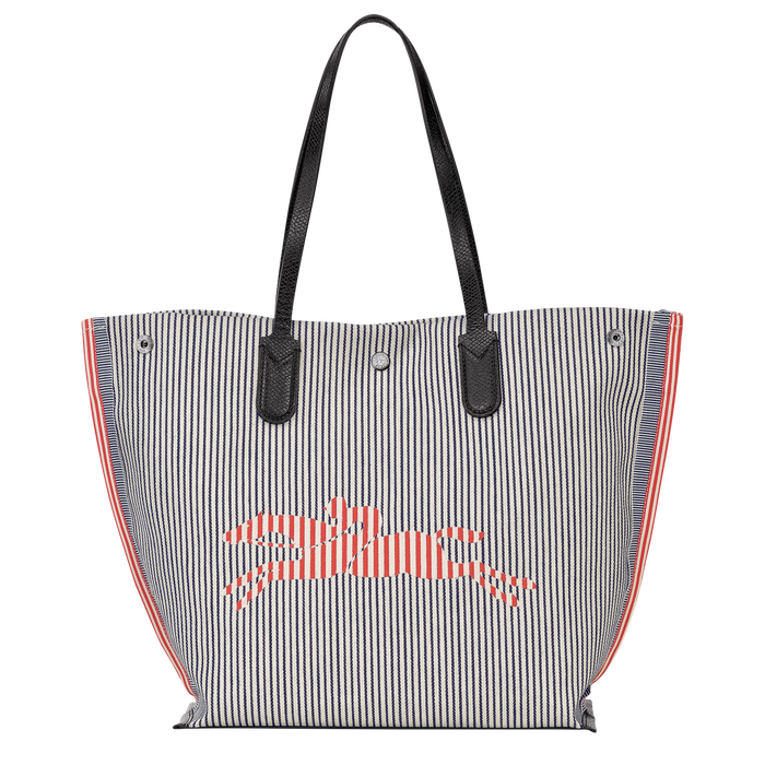 Shopping bag L Roseau Essential Rayé Navy (10090HAG006) Longchamp TH
