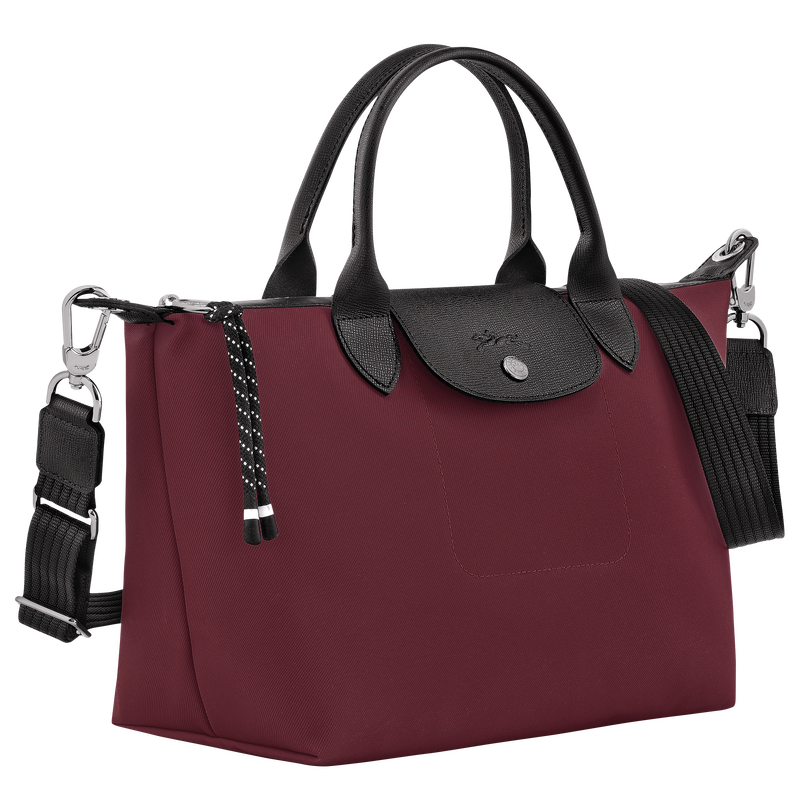Le Pliage Energy S Handbag , Burgundy - Recycled canvas  - View 2 of  5