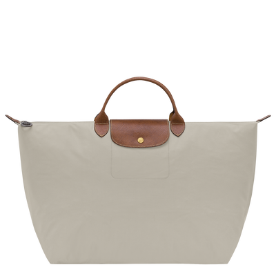 Le Pliage Original L Travel bag , Pebble - Recycled canvas