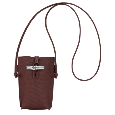 Le Roseau Phone case , Burgundy - Leather