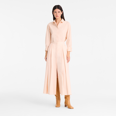 Midi skirt , Cream - Cotton poplin