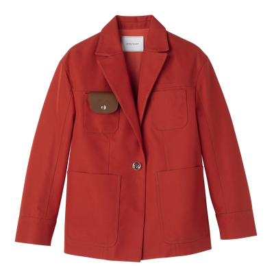 Topstitching straight jacket, Tangerine