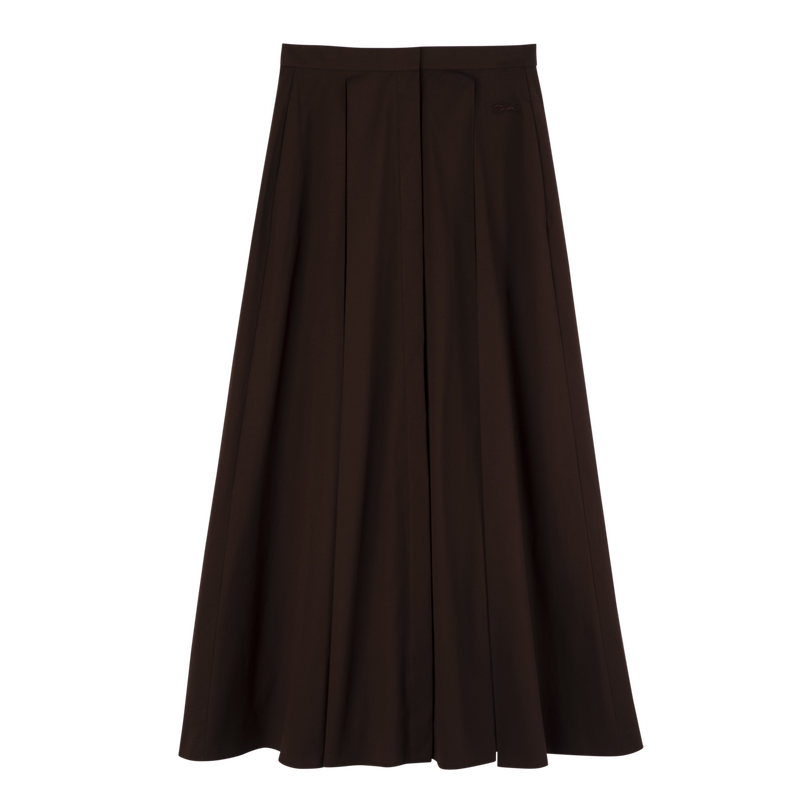 Midi skirt , Ebony - Cotton poplin  - View 1 of  5