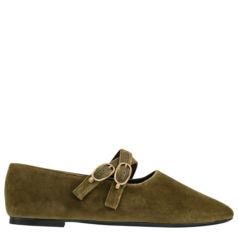 Le Foulonn&eacute; Ballerinas , Olive - Leather  - View 1 of  4