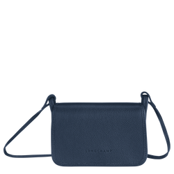 Le Foulonné Wallet on chain , Navy - Leather