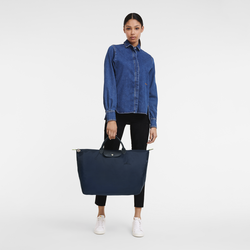 Le Pliage Green S Travel bag , Navy - Recycled canvas
