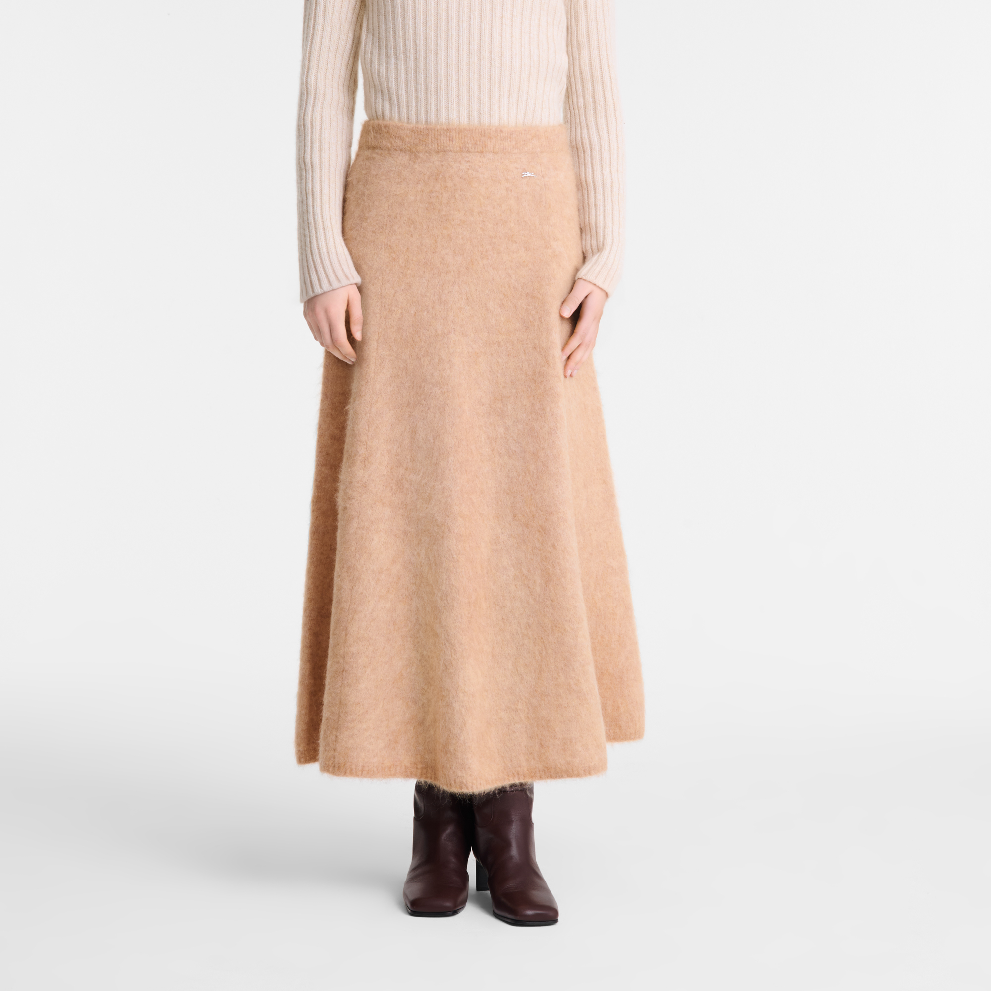Midi skirt, Biscuit - View 4 of
6 - zoom in null Midi skirt, Biscuit