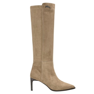Elan Heel boots , Beige - Leather
