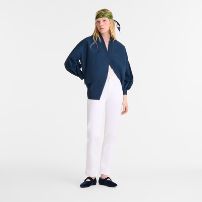 Trousers , White - Gabardine