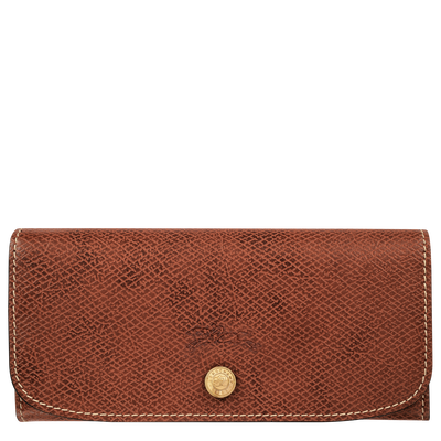 &Eacute;pure Long continental wallet , Brown - Leather