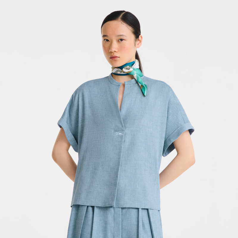 Equestrian Tower Silk scarf 70 , Mint - Silk  - View 2 of  2