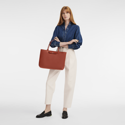 Le Pliage City L Tote bag , Terracotta - Canvas