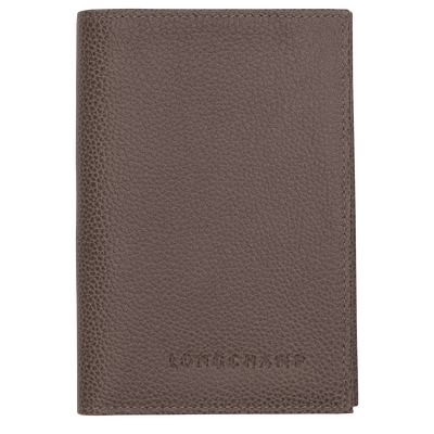 Le Foulonn&eacute; Passport cover , Taupe - Leather