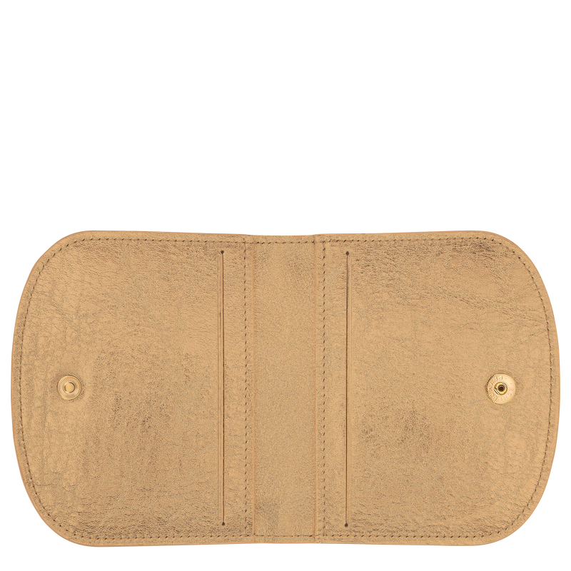 Le Pliage Xtra Card holder , Gold - Leather  - View 3 of  3