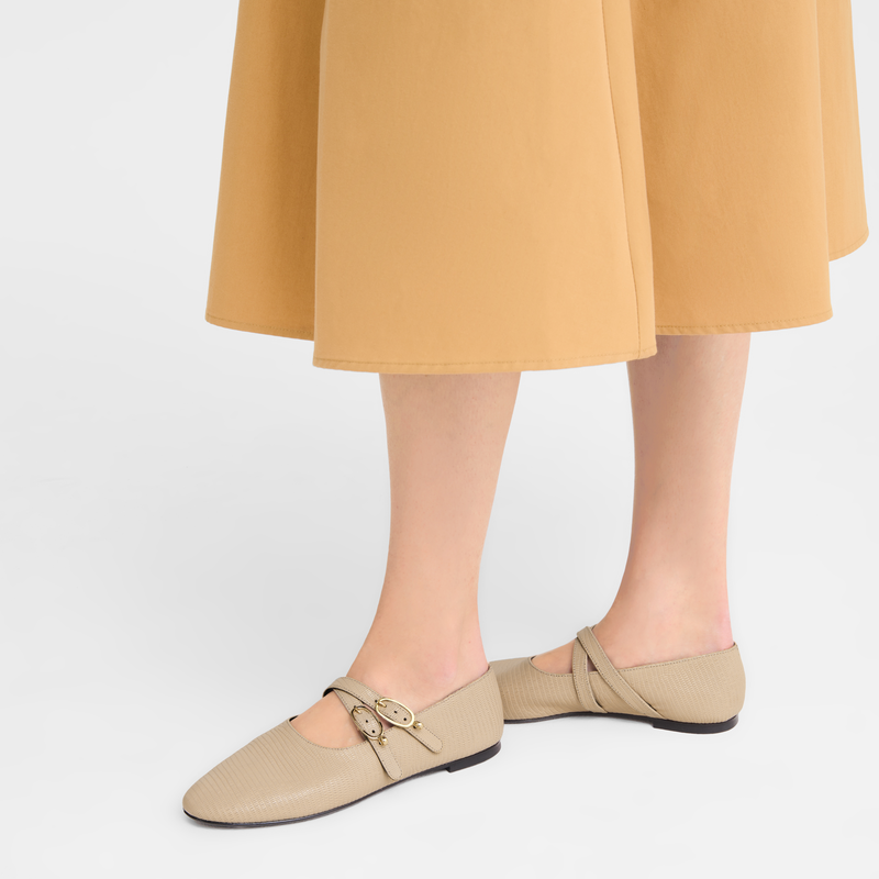 Le Foulonn&eacute; Ballerinas , Cream - Leather  - View 5 of  5