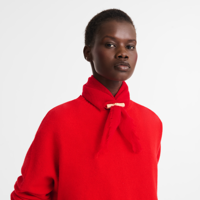 L'Hiver en douceur Stole , Red - Cashmere