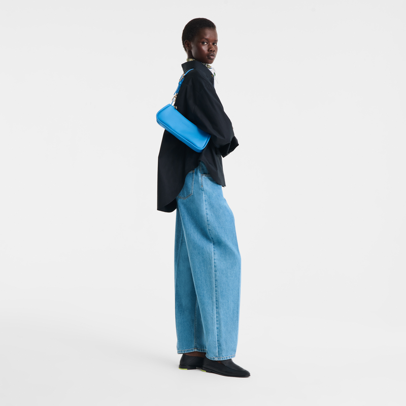 Looong M Shoulder bag , Azure - Leather  - View 2 of  7