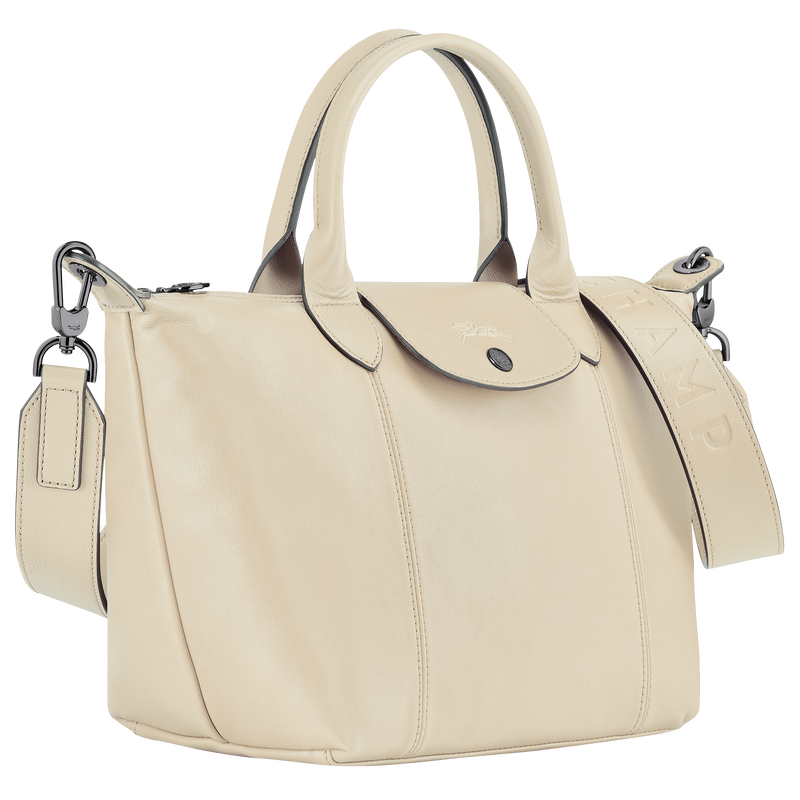 Le Pliage Cuir S Top handle bag Ivory Leather Longchamp TH