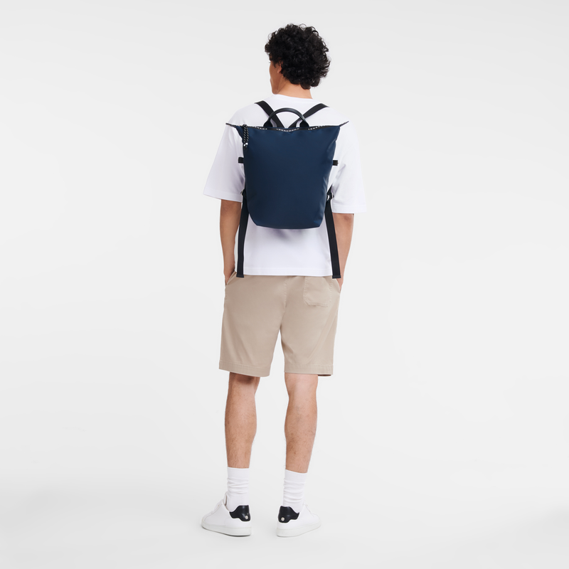 Le Pliage Energy L Backpack Navy Recycled canvas Longchamp TH