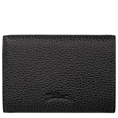 Le Foulonné Compact wallet , Black - Leather