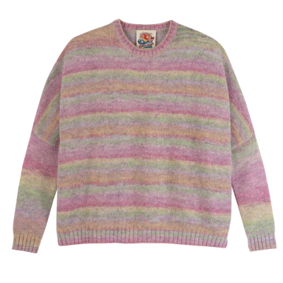 Round collar jumper , Rainbow - Knit