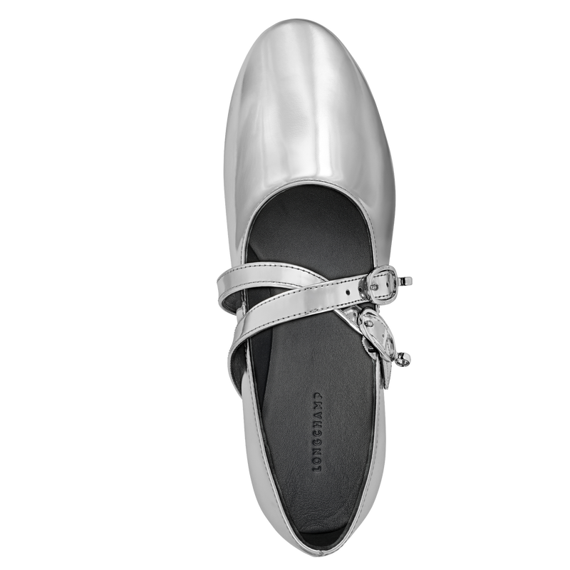 Le Foulonn&eacute; Ballerinas , Silver - Leather  - View 4 of  4