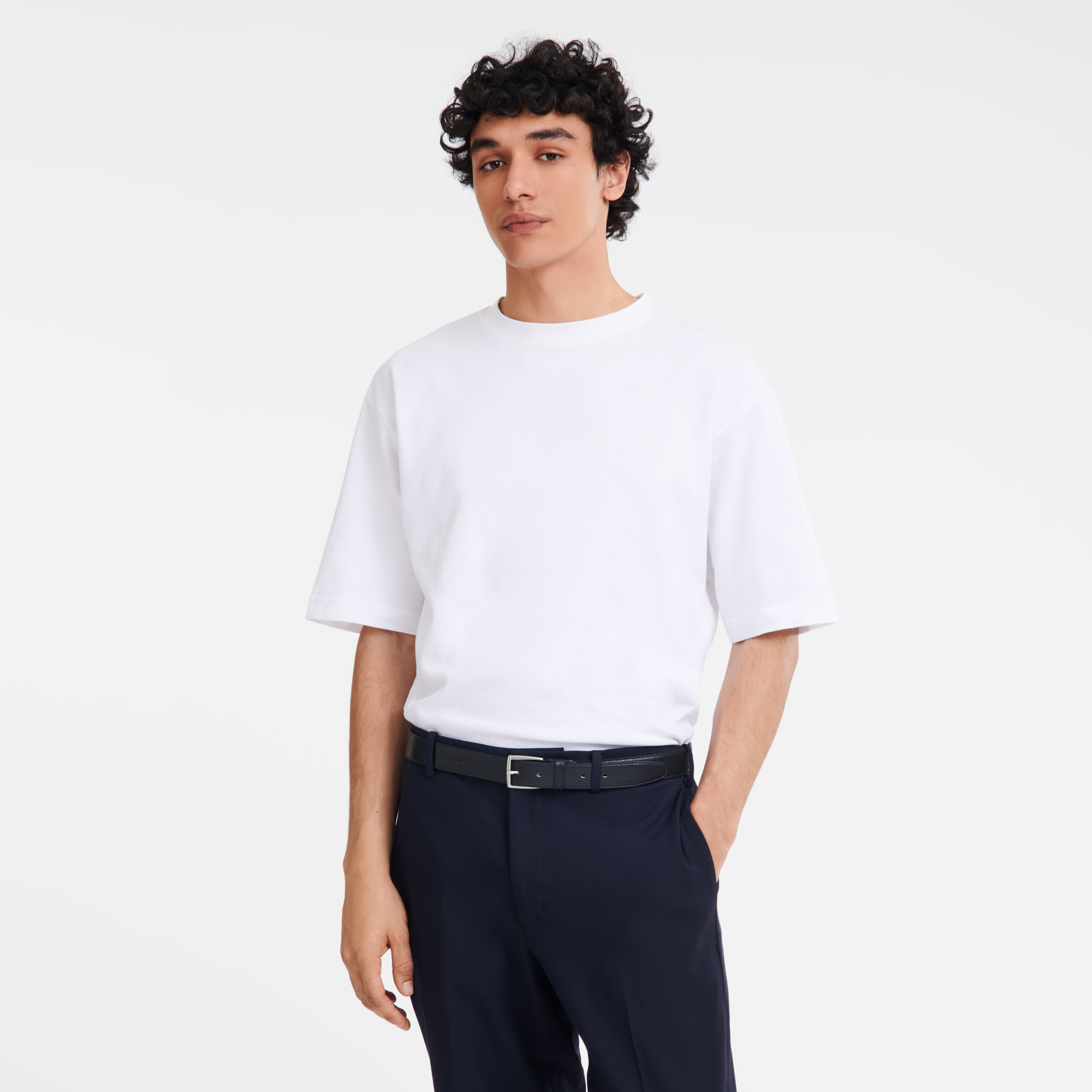 Le Foulonn&eacute; Men's belt, Black