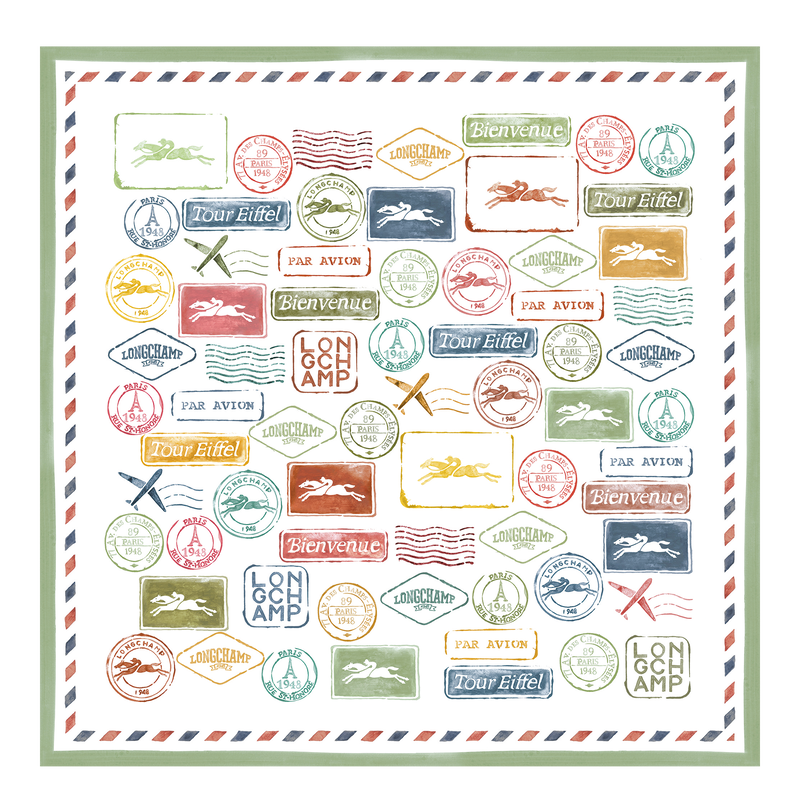 Evasions Longchamp Silk scarf 50 , Lichen - Silk  - View 1 of  2