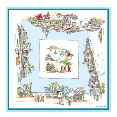 Vivement l'Et&eacute; Silk scarf 70 , Sky Blue - Silk