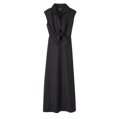 Long dress , Black - Popelin