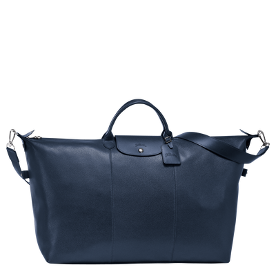 Le Foulonné L Travel bag , Navy - Leather