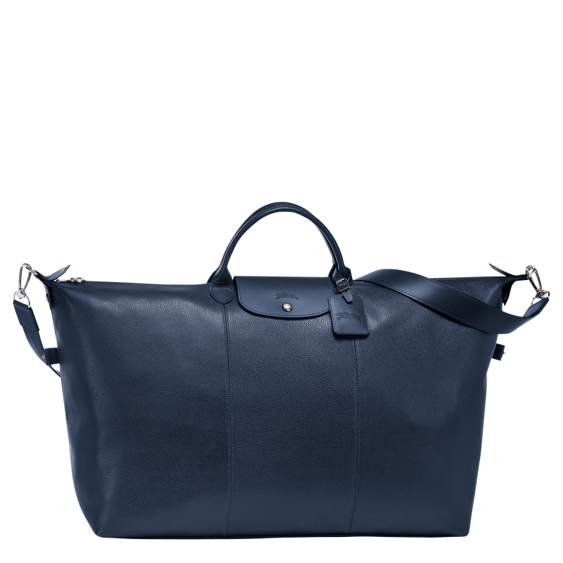 Le Foulonn&eacute; L Travel bag , Navy - Leather  - View 1 of  4