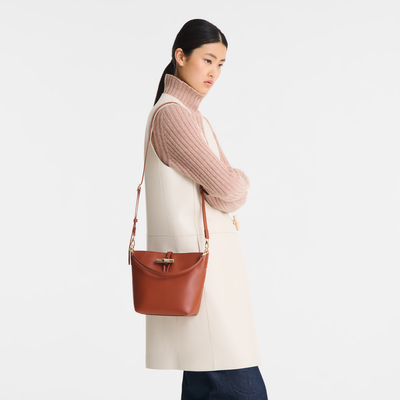 Le Roseau XS Bucket bag , Bark - Leather
