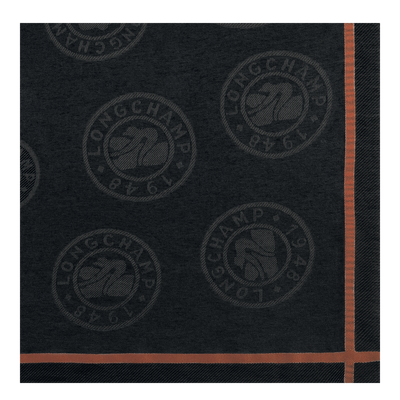 La M&eacute;daille Longchamp Shawl , Black - Cotton blend