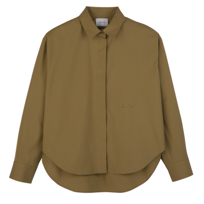 Shirt , Olive - Popelin