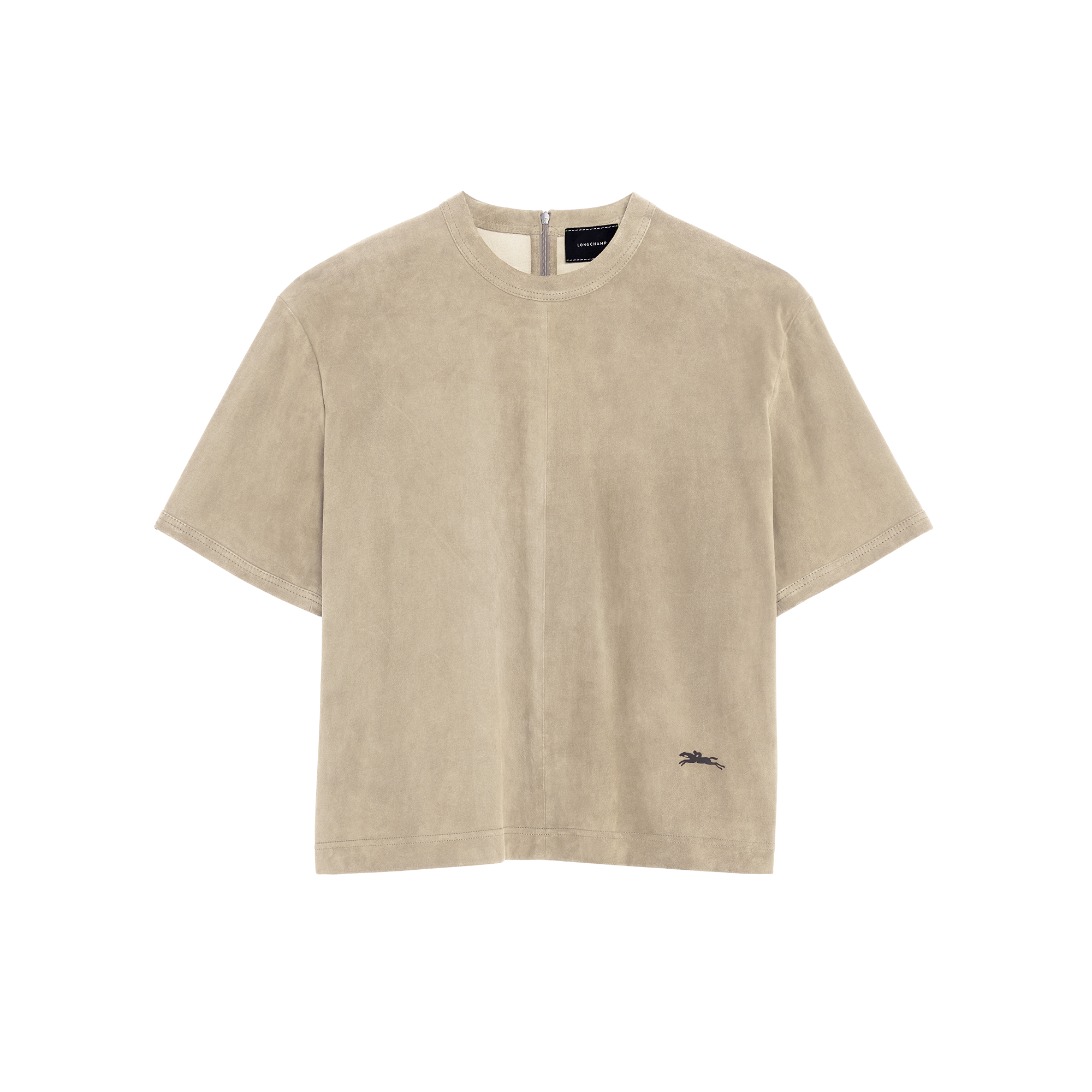 null Short leather top, Linen