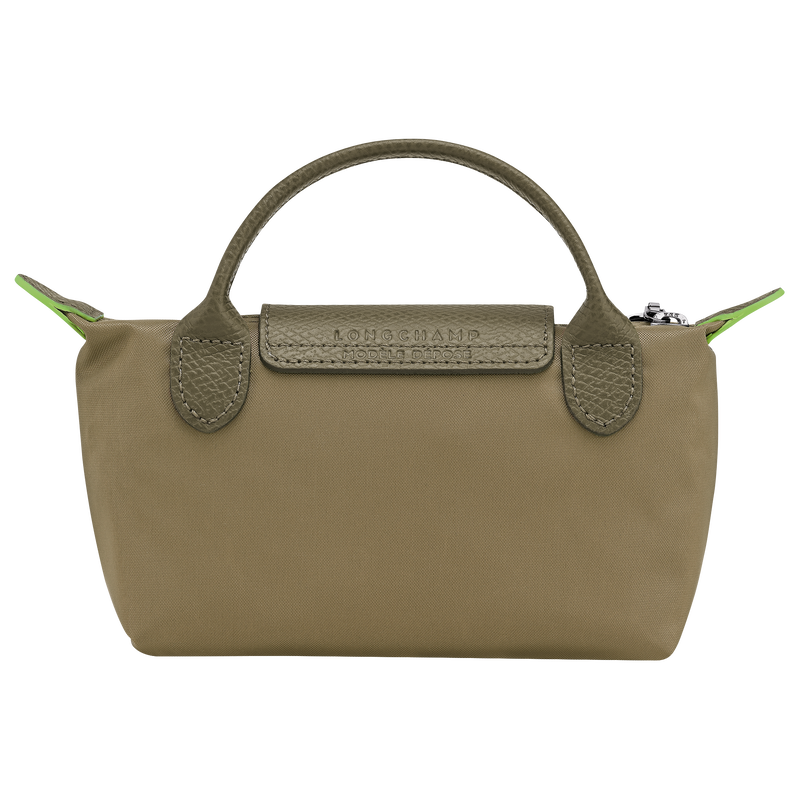 Le Pliage Green Pouch with handle , Artichoke - Recycled canvas  - View 4 of  6