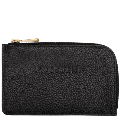 Le Foulonné Card holder , Black - Leather