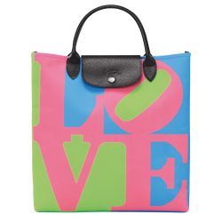 Longchamp x Robert Indiana L Handbag , Pink - Canvas