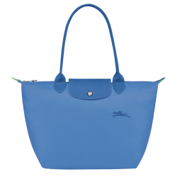 Le Pliage Green M Tote bag , Cornflower - Recycled canvas