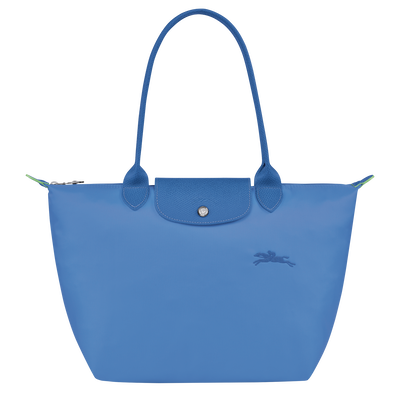 Le Pliage Green M Tote bag , Cornflower - Recycled canvas