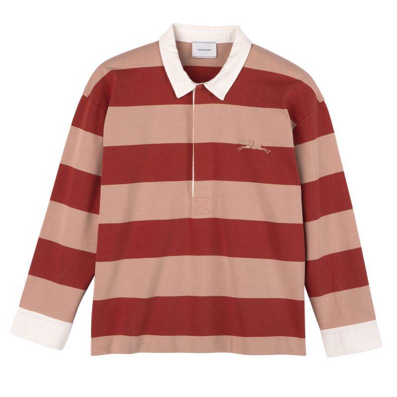 Polo shirt , Cream/Coral - Striped jersey  - View 1 of  1
